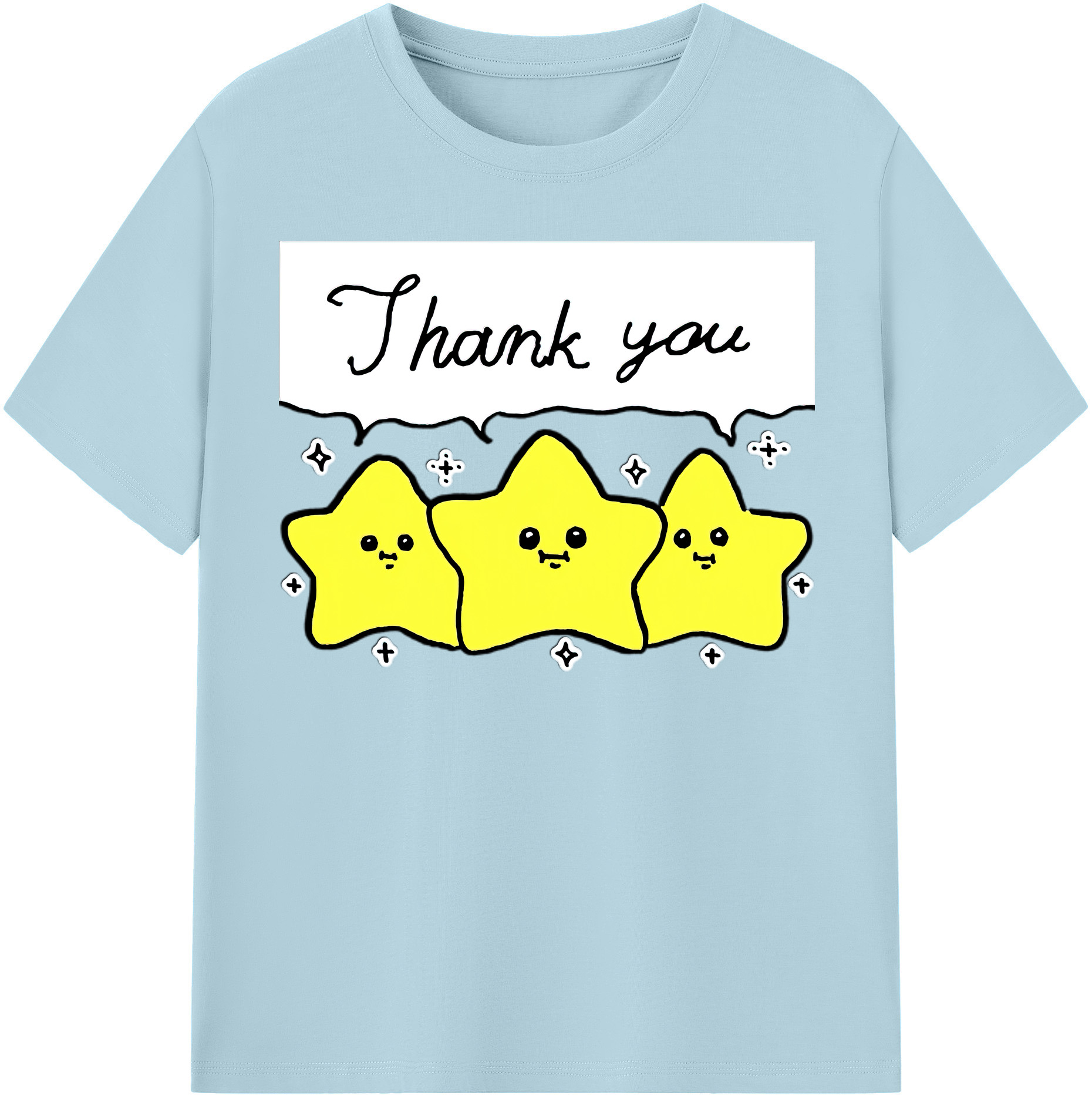 （画像用） ちいかわ 流れ星 Chii-kawa Shooting star 綿100％半袖Tシャツ（フロントプリント）